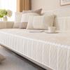 Chenille vaffelsofapute Four Seasons Universal sklisikre seteputer Kremstil Sofatrekk Klut