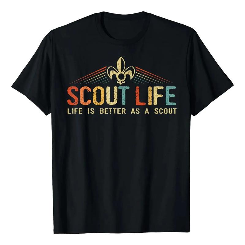 Camiseta De Presente Vintage Scout Life And Life Is Better A S