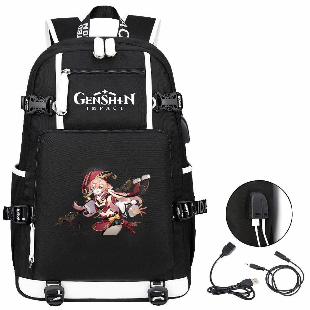 Genshin Original God, Peripheral Printing Backpack Large Capacity Travel Bag Student Computer School Bag