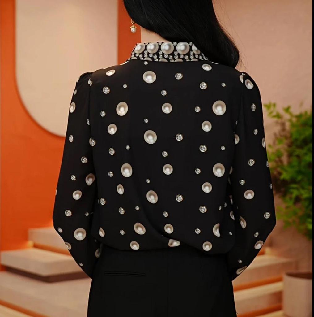 2025 Spring Versatile Slim Casual Women's Printed Professional Shirt