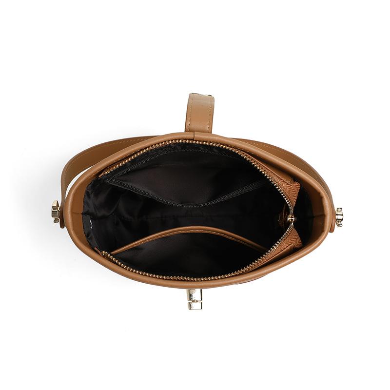 Handheld Fashion Casual Bucket Bag for Women 2025 Autumn Winter New Versatile Woven Shoulder Bag High-end Crossbody Bag