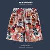 Men's Casual Loose Fit Five Point Shorts Trendy Floral Beach Vacation Couple Shorts Comfortable Versatile Summer Bottoms