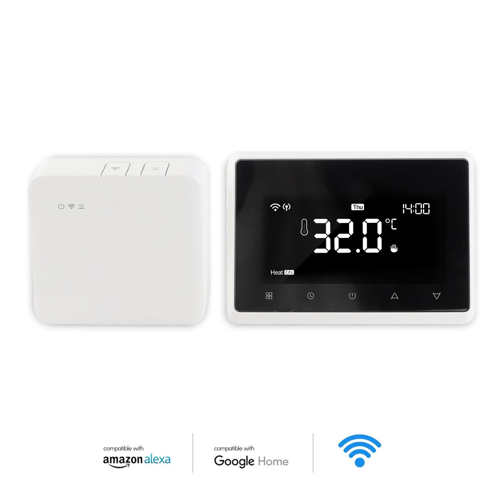 

WiFi Розумний Термостат Програмований Термостат з RF Приймачем Настільний Настінний Стиль Керування через APP Голосове Керування Газовий Котел China Mainland