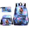 Riman One Piece Backpack 3-Piece Set, Boys And Girls Laptop, Youth Schoolbag, Messenger Bag, Pencil Bag.