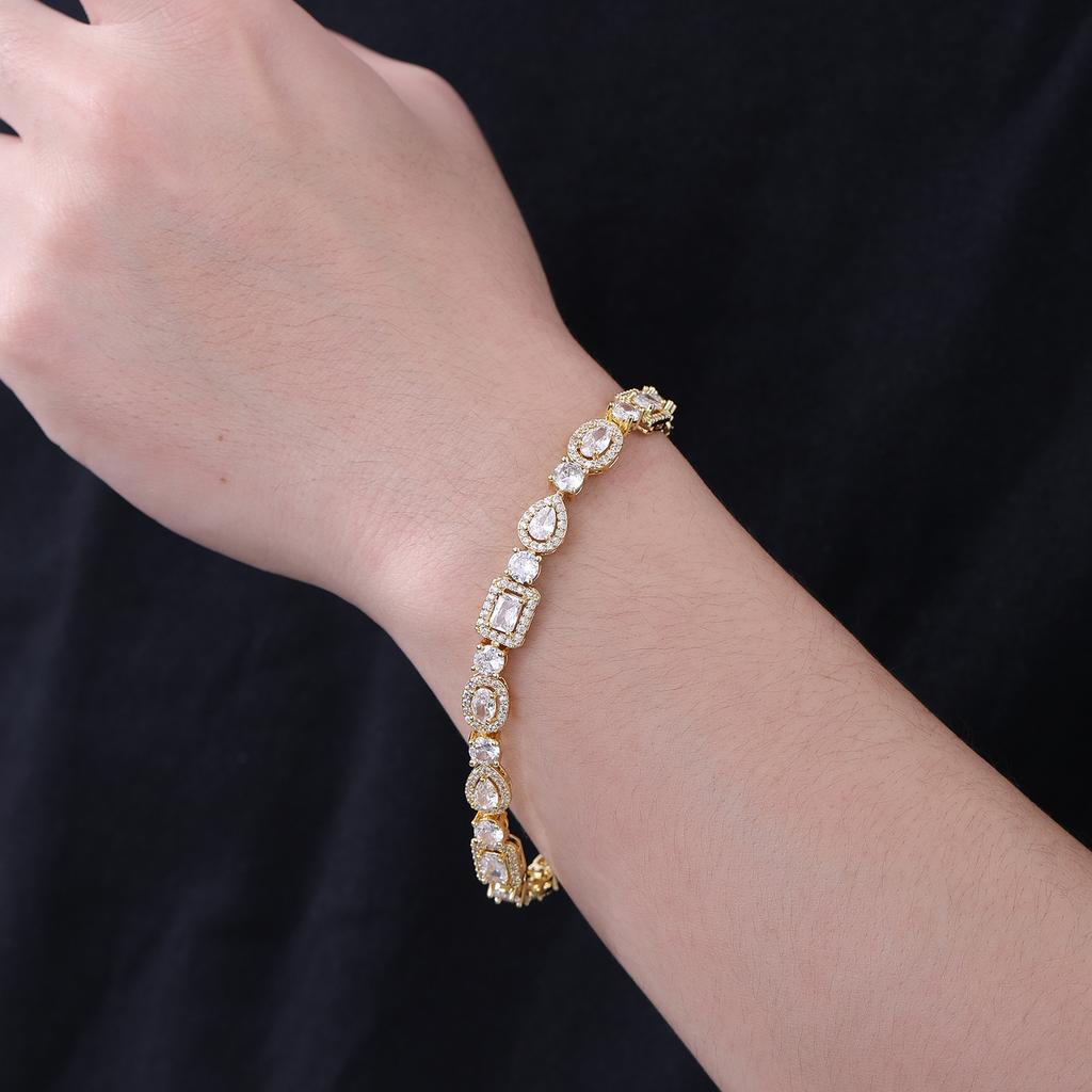 Korean Fresh and Sweet Geometric Splicing Zircon Chain 1111 Spring Unisex Hip-hop Style Bracelet Jewelry