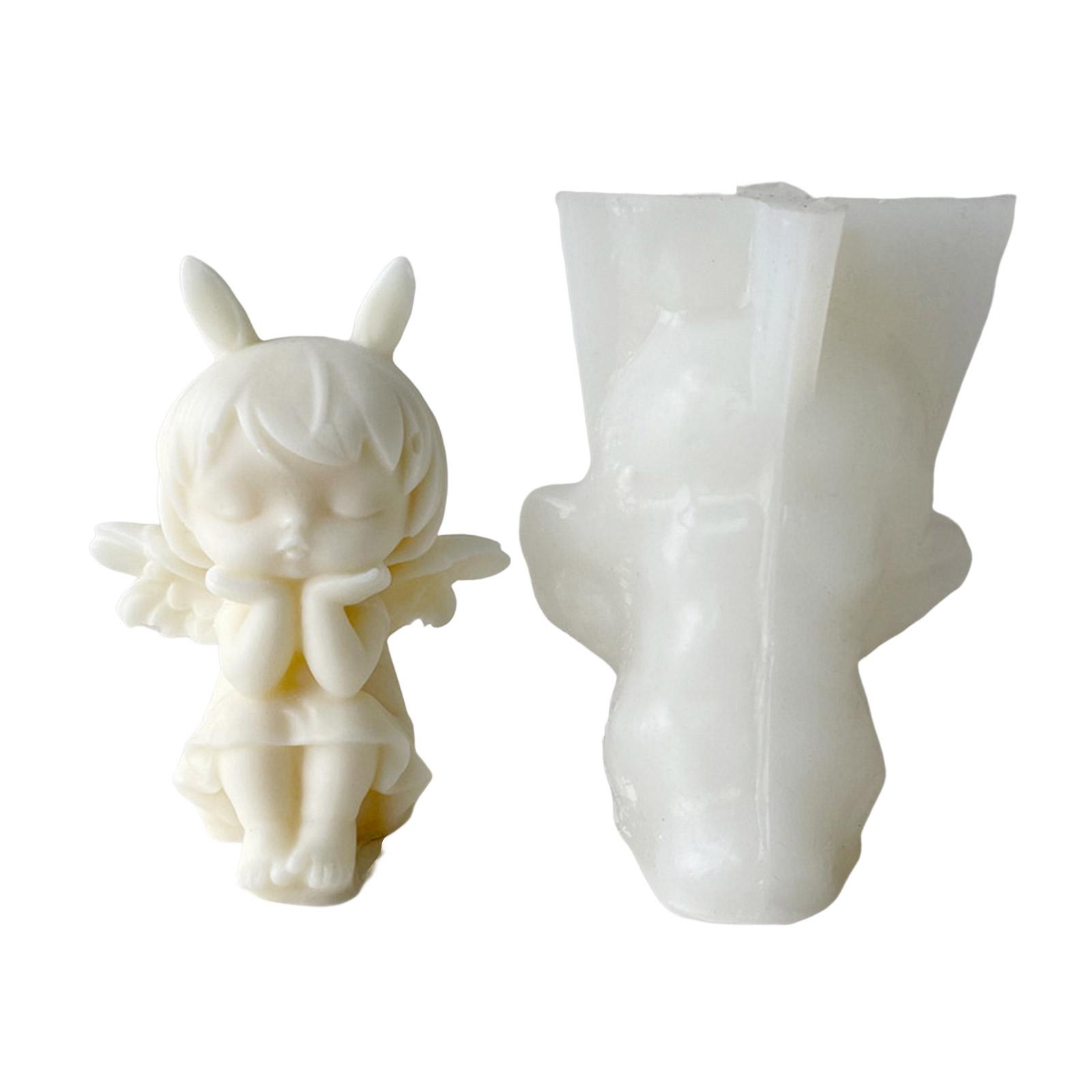 

Cute Angel Silicone Candle Mold DIY Soap Fondant Cake Chocolate Decorating Tool Baby Girl Candle Casting Resin Moulds 1