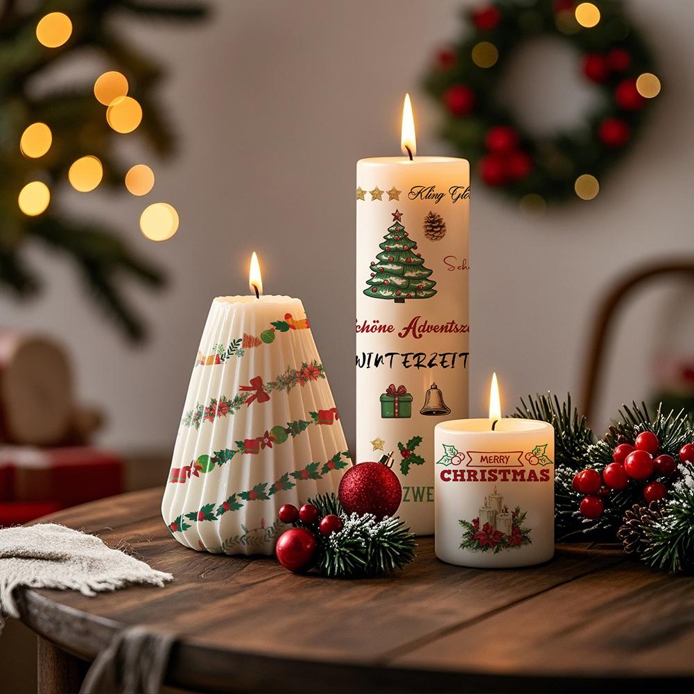 1PC Christmas Sticker for Candle Window Holiday Party Home Decoration