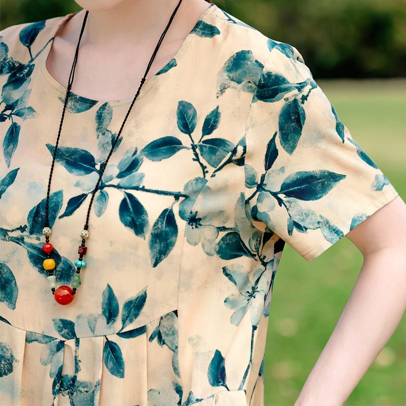 Summer Casual Women's Dresses Vintage Clothes Plus Size Short Sleeve Elegant Long Dress