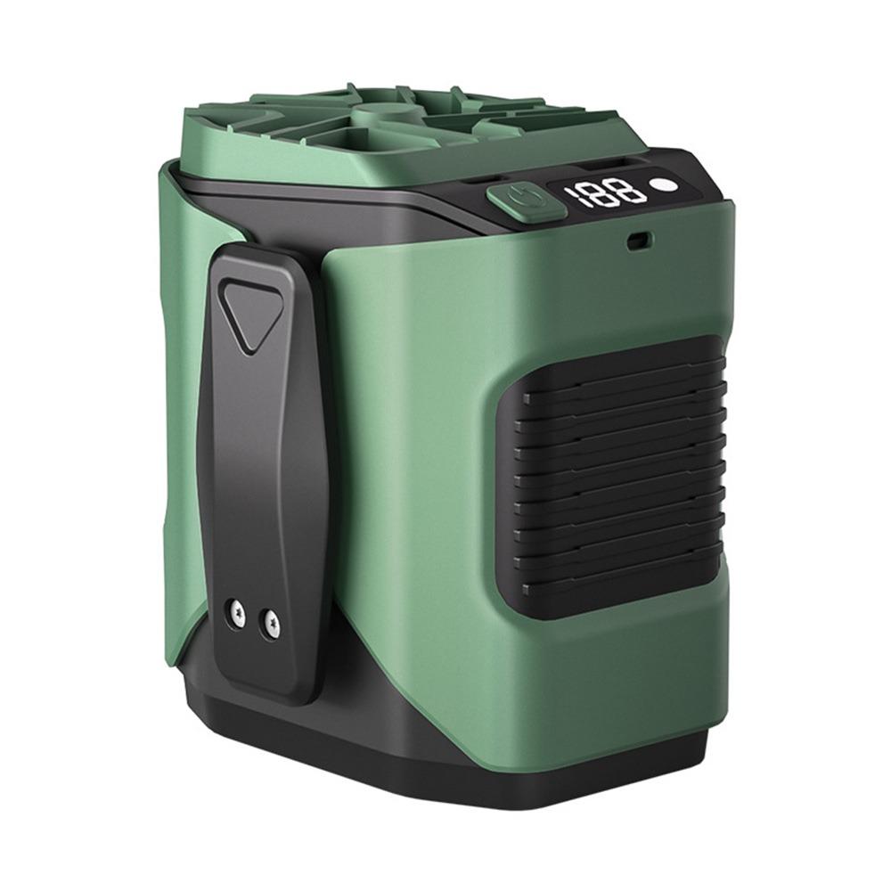 

Охлаждающий высокотемпературный поясной вентилятор со светодиодом и фонариком, вентилятор для кемпинга для комнаты, сварочной площадки зелёный