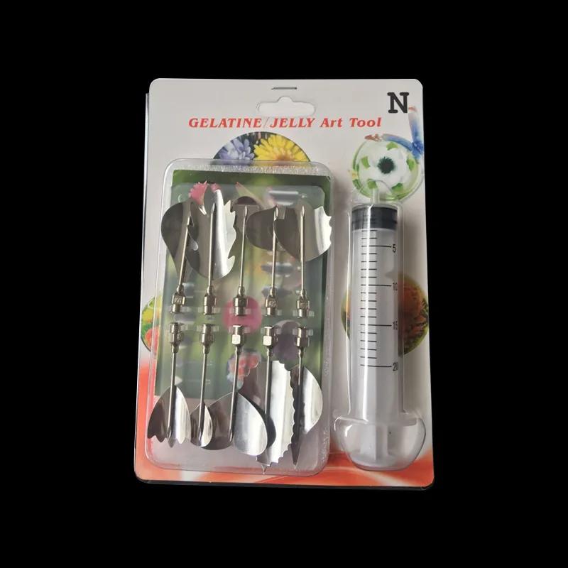 10 Pcs Pudding Nozzle +1 Syringe Tool 3D Jelly Flower Cake Jello Gelatin Art Tool Russia Nozzle DIY Cake Decorating Gadget