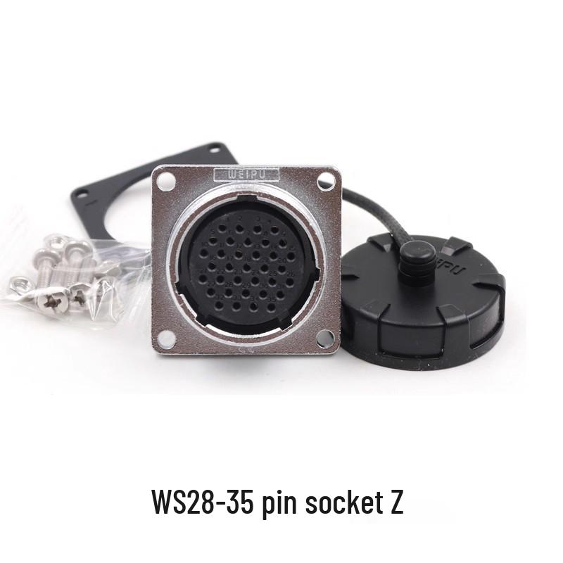 Weipu WS28 23-Pin Aviation Plug Connector, Male-Female Threaded, 479-Hole, 10P12, 16-Pin, 20/26-Pin