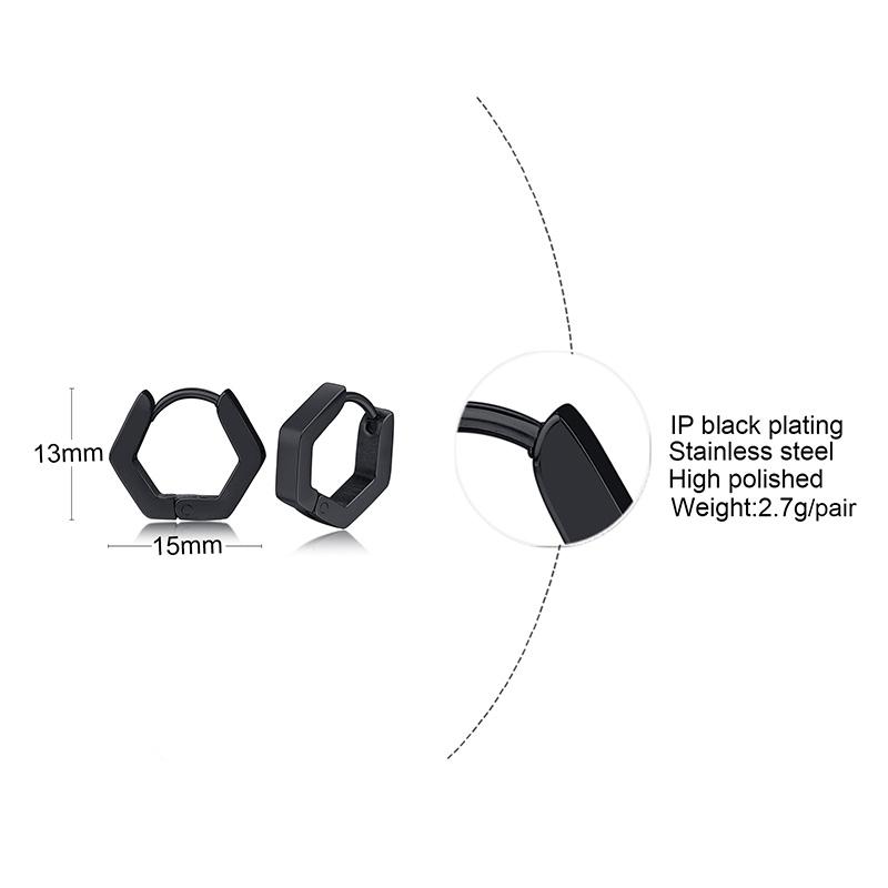 1 Pair/4 Pairs Triangle Hexagon Earrings for Men Women Geometry Hex Huggie Stainless Steel Modern Unique Earring Unisex Jewelry