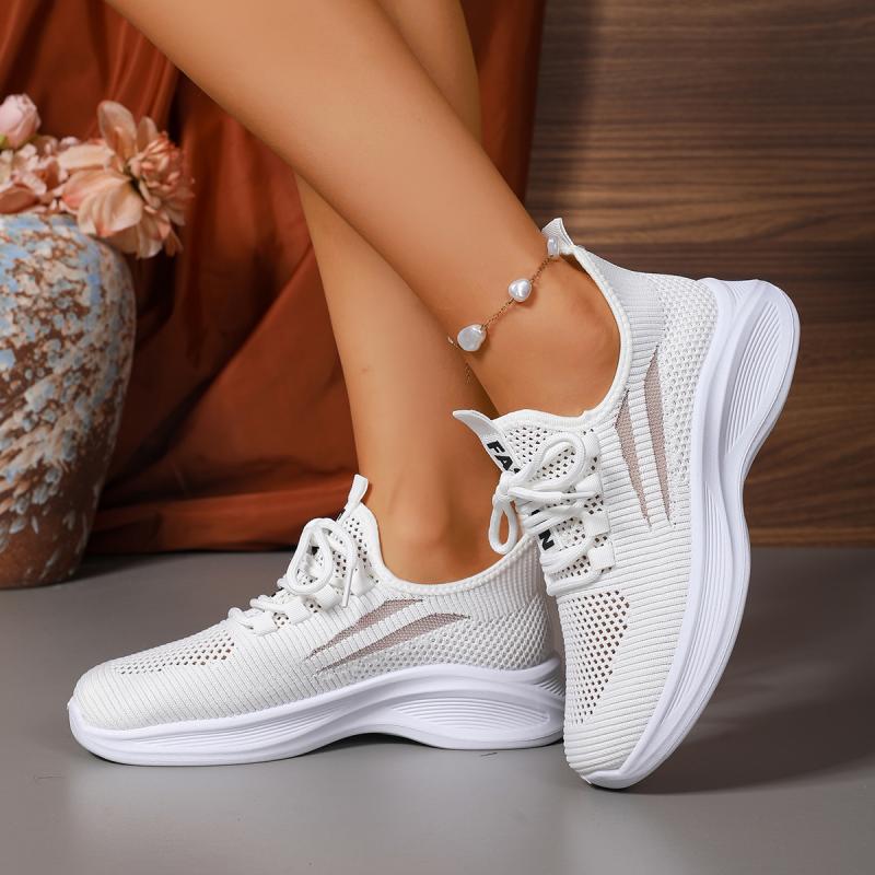 Breathable Lace Up Mesh Sneakers Women  Autumn Fashion Light Weight Sports Shoes Comfort Soft Sole Non Slip Running Shoes