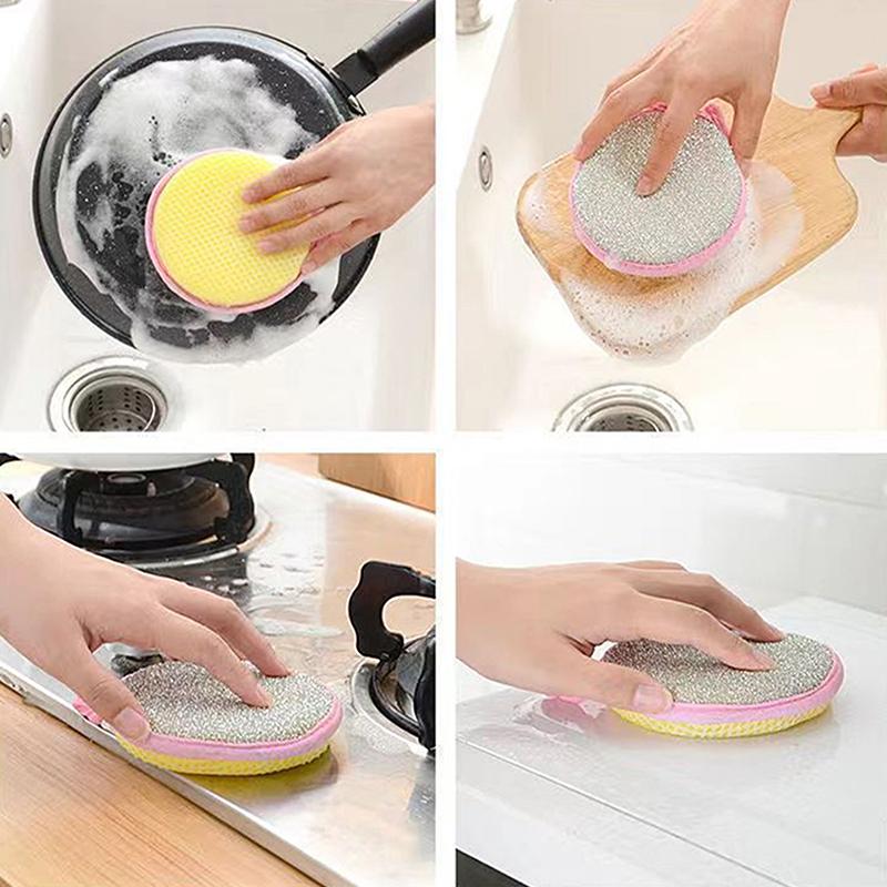 3/10 Pcs Double Sided Dishwashing Sponge Dish Washing Brush Pan Pot Dish Wash Sponges Household Cleaning Reusable Kitchen Tool