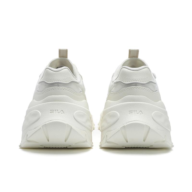 New FILA SOFIA 4 Fish Bone Shoes Coverage Height Increase Low Top Canvas Shoes Women's White Silver F12W521301FCM