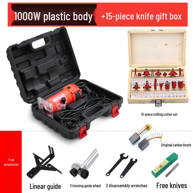 Invertovaná bakelitová frézka: Průmyslový okrajový ořezávač a drážkovací nástroj pro zpracování dřeva