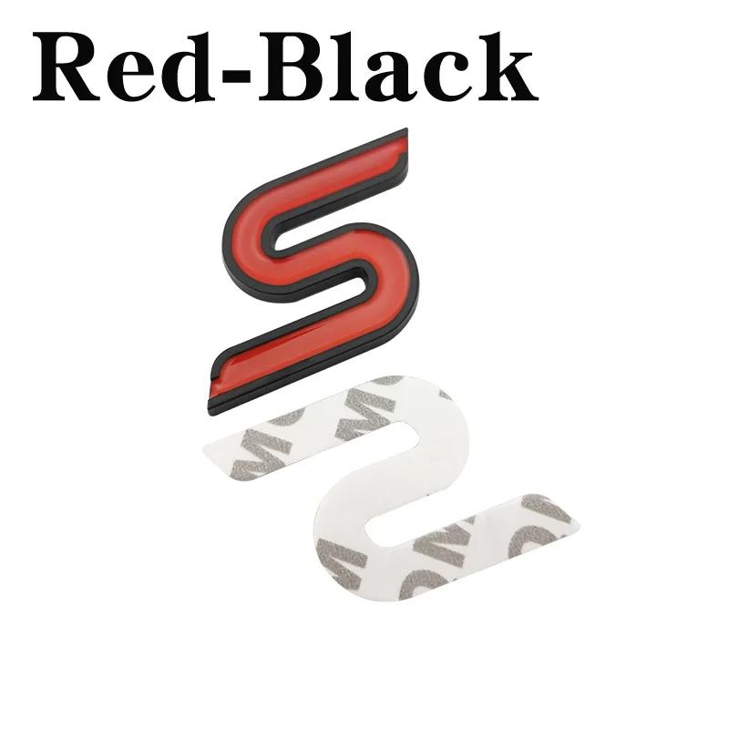 1Pc 3D Metal S Front Grille Chrome Emblem Badge Car Stickers Decals for Focus Fiesta Ecosport Kuga Mondeo Everest Car Styling