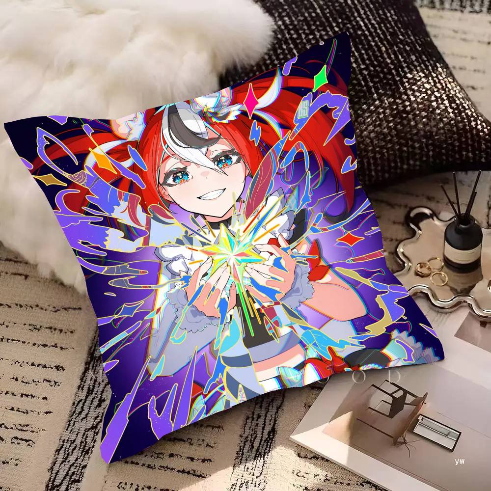 Anime H-Hakos Baelz Pillow Case Fashion Square Pillowcase Bedroom Sofa Room Ins Decoration Leisure