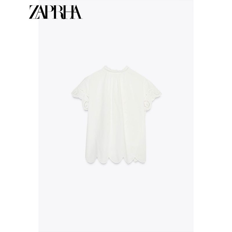 Zaprha 2025 Summer New French style Fashion Temperament Casual Loose Embroidery Shirts Short Jacket 5107274