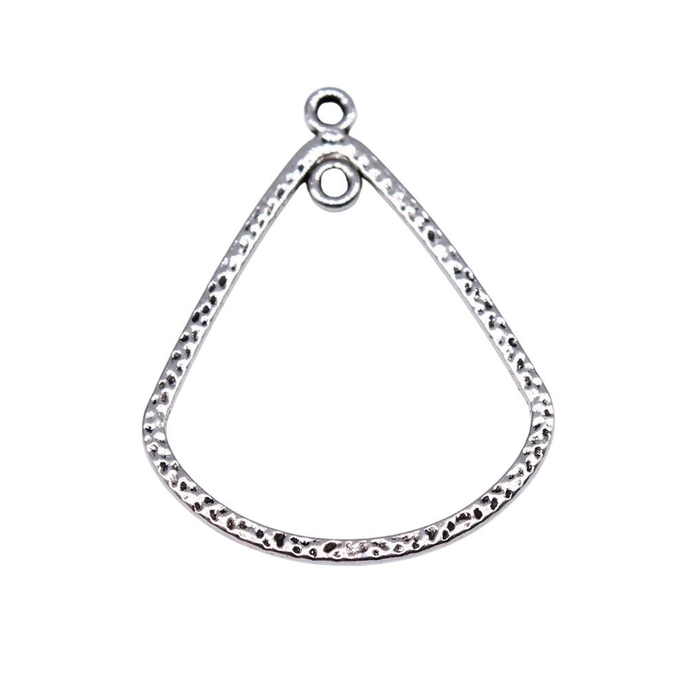Irregular Oval Frame Connectors Moon Hammered Texture Links For Earring Making