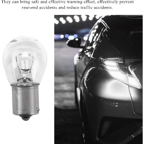 Yourkar 10 PCS Car Brake Bulb, 1141 12V 21W Auto Brake Flat Angle Single Light Bulb, High Brightness Brake Tail Turn Signal Light Bulbs Replacement,