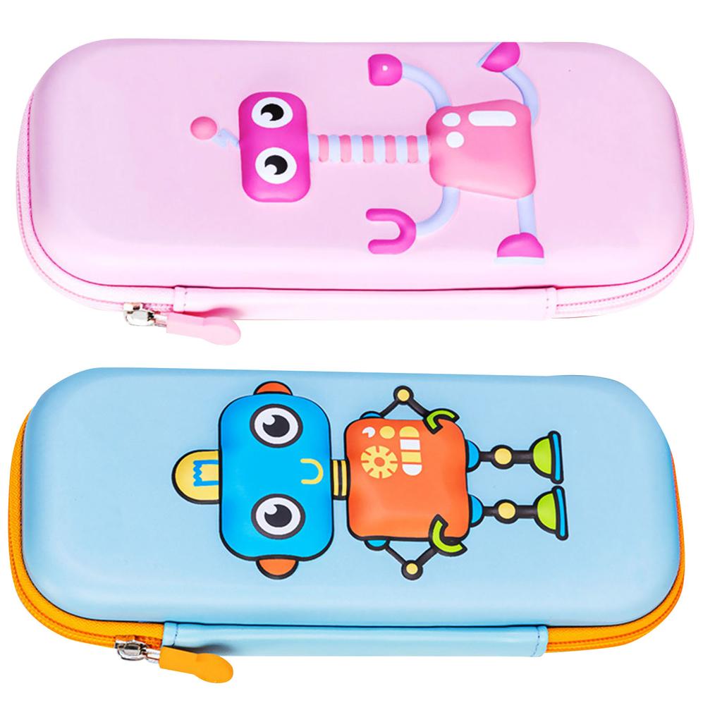 3D Robot Pencil Case Kids Cartoon Pencil Box EVA Large Capacity Pen Holder Portable Pencil Pouch for