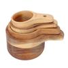 4PCS Wood Measuring Cups Set Stackable Baking Cooking Measuring Cup Kitchen Measure Tool for Dry Ingredients Tea Milk Powder