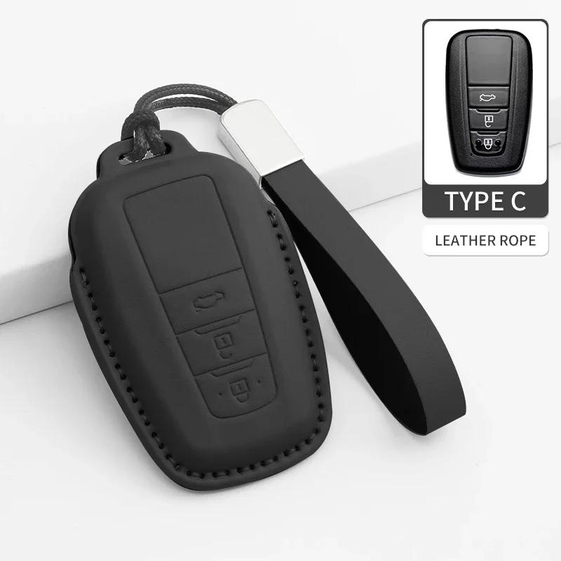2/3 Tasten Auto Schlüsselhülle Schale Fob für Toyota Prius Camry Corolla CHR C-HR RAV4 Land Cruiser Fernbedienung Schlüsselanhänger PU Zubehör