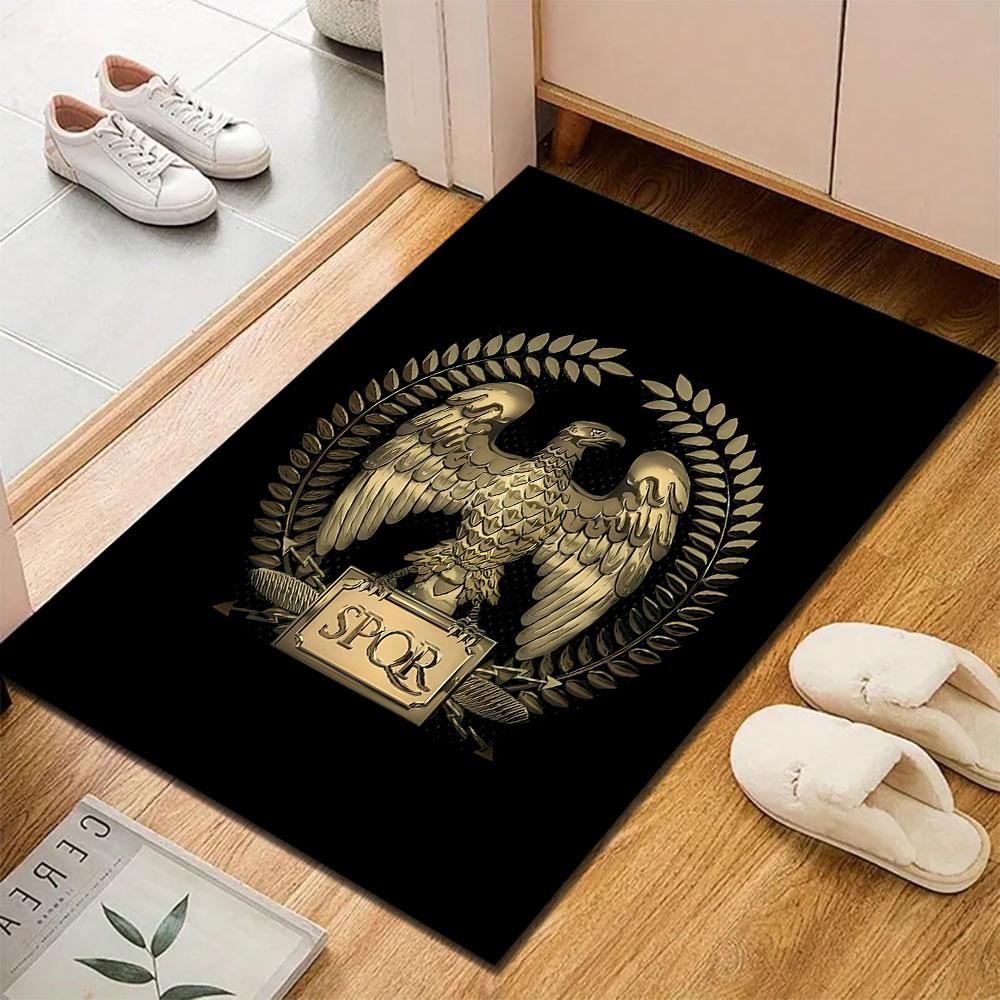 Roman Eagle with SPQR Emblem Patterned Carpet, Suitable As a Non Slip Play Mat for the Living Room and Bedroom Sofa