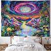 Leofanger Blacklight Galaxy Space Tapestry Colorful Starry Sky Tapestry UV Reactive Neon Plant Floral Wall Tapestries Trippy Mountain Tapestries Wall