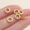 5Pcs/Pack 14/18k Gold Color Plated Big Hole Round Spacer Beads Cap for Jewelry Making Bracelet Necklace DIY Accessories