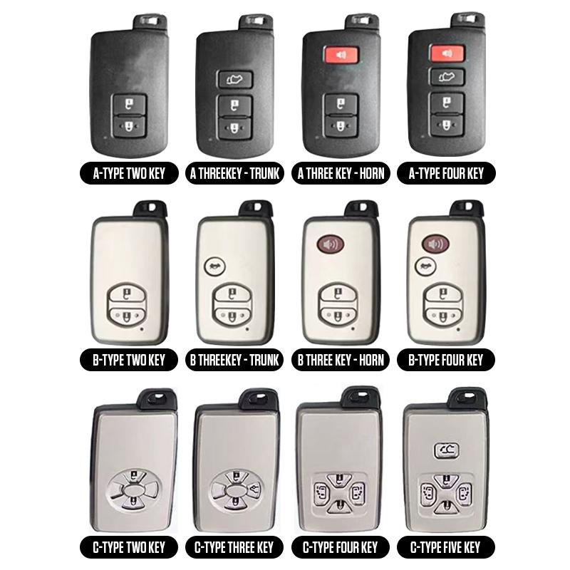2 3 4 5 Buttons ABS Carbon Style Car Key Case Cover Fob for Toyotay Alphard Vellfire Previa Estima Isis Noah Voxy Tarago Yaris