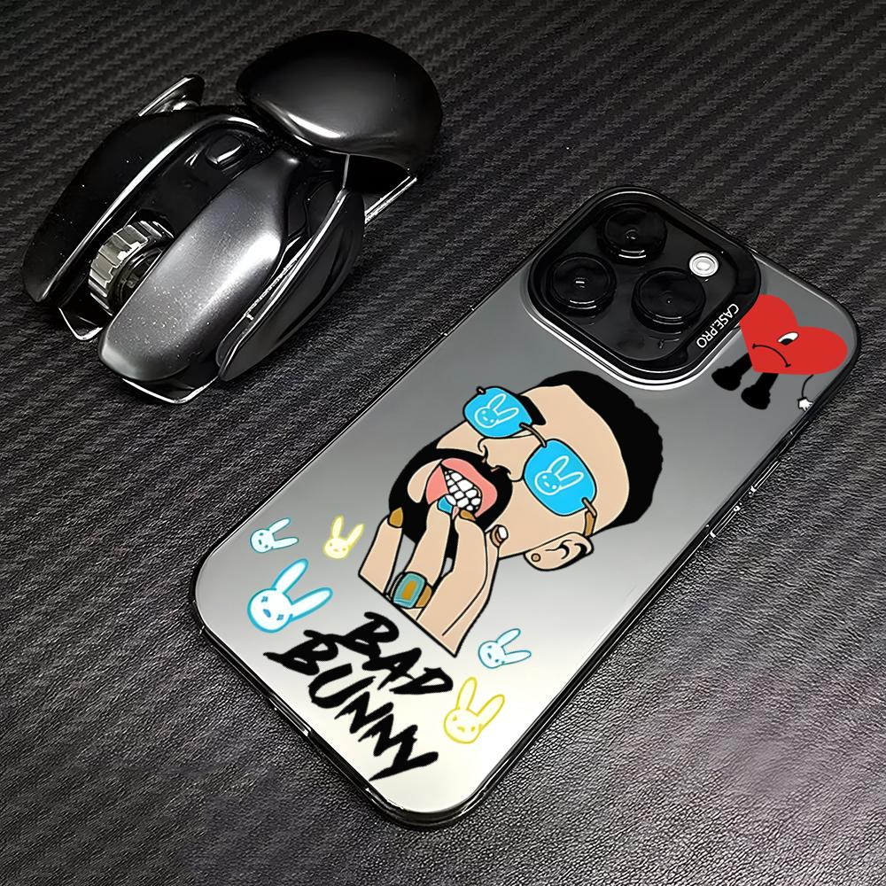 Bad Bunny X100pre Handyhülle für iPhone 13 Pro Max 15 Pro 14 Plus 12 X XS Max XR 11 Pro Mode Bunte Silberne Hülle