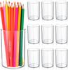 20pcs Clear Acrylic Pen Holder Makeup Brush Round Pencil Holder for Desk Pen Cups Desk Organizers and Storage Desktop Stationery
