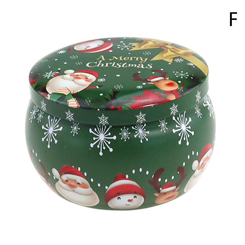 Mini Christmas Tinplate Round Candy Tin Can Candy Tin For Gift Giving Christmas Scented Tin Jars Round Candle Container