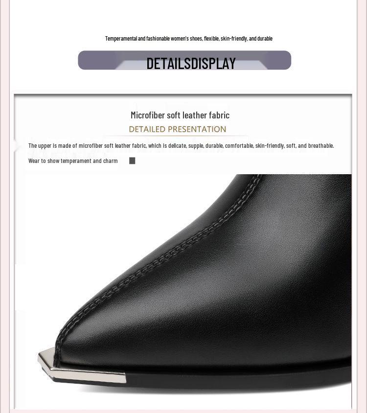 Black Pointed Toe Stiletto Ankle Boots - Stylish & Comfortable Women's Heels for Autumn/Winter