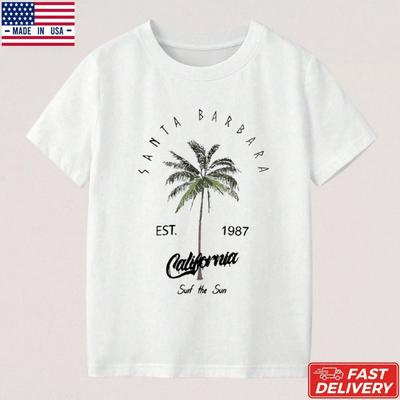 Santa Barbara CA Palme Sommer Grafik T-Shirt S5XL Unisex T-Shirt