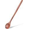 cobee 10.8 Inch Long Handle Wooden Spoons, Korean Spoon with Handle Spoon for Cooking, Wood Soup Spoons for Korean Food Soup Cooking Mixing Stirring