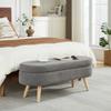 Lavice s úložným prostorem, 110 cm dlouhá, moderní, s chenille potahem, ideální na přezouvání, vhodná do ložnice, předsíně nebo obývacího pokoje