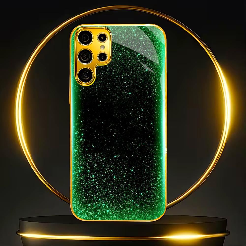 Green Gold faddish cellphone new Bestseller model PhoneCase Glass PhoneCase for Samsung Galaxy S26 S25 S24 S23 S22 FE,Ultra,Plus