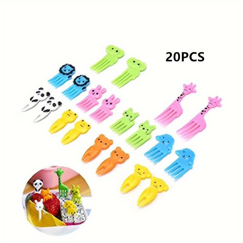 Animal Farm Fruit Fork Mini Cartoon Children Snack Cake Dessert Food Pick Toothpick Bento Lunches Party Decor Random Color
