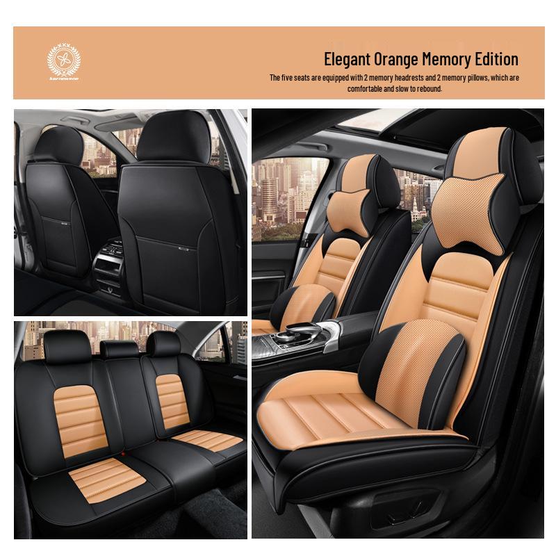 All-Season Nappa Leather Car Seat Cover - Universal Fit