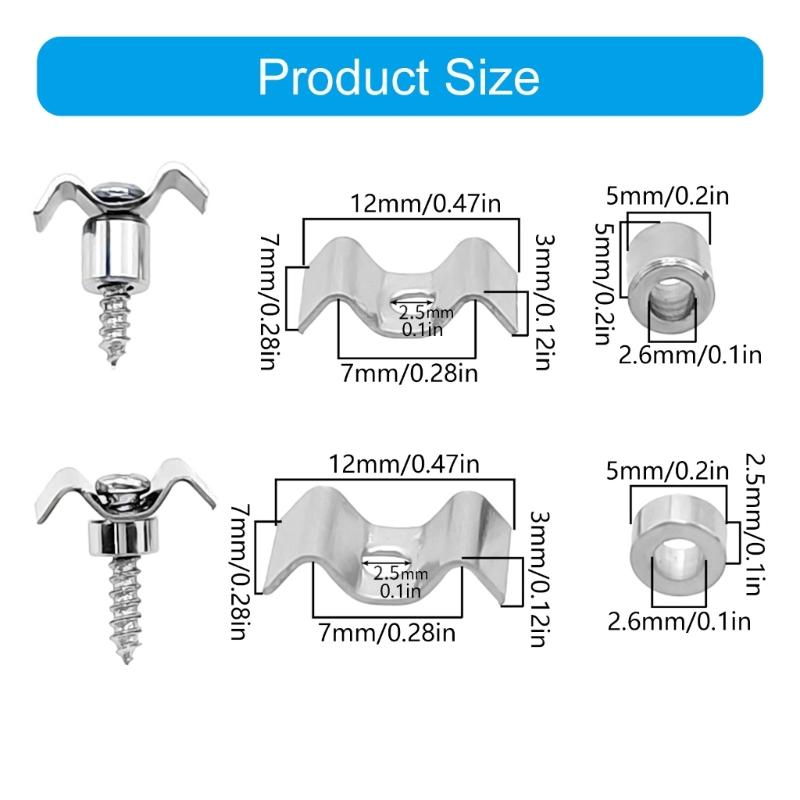 10pcs Musiclily Metal Vintage String Guides Guitar String Trees Retainers Improving Tuning Accuracy