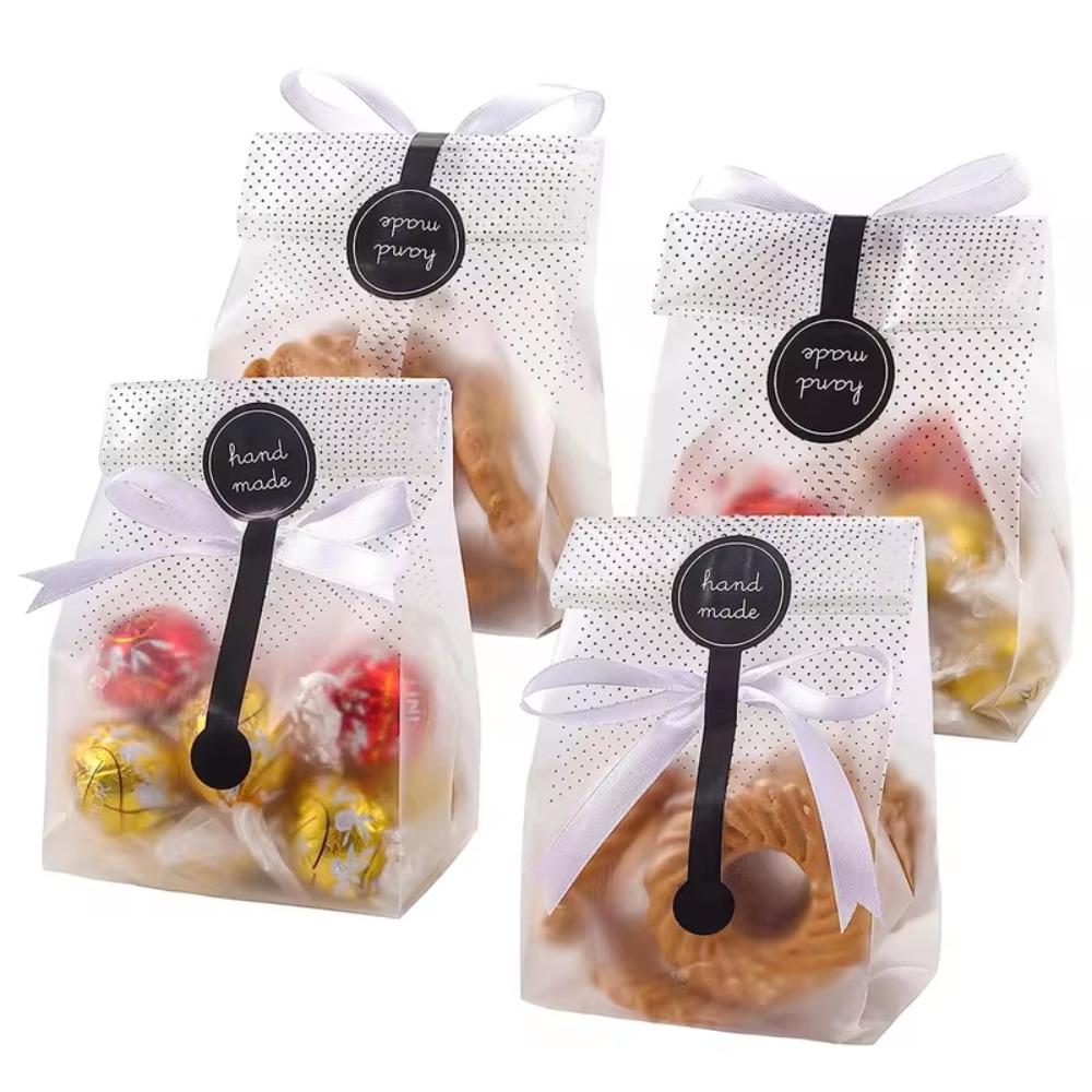 50pcs Plastic Cookie Packaging Bags Transparent Bread Wrapping Bags Cellophane Bags  Bundt Cake