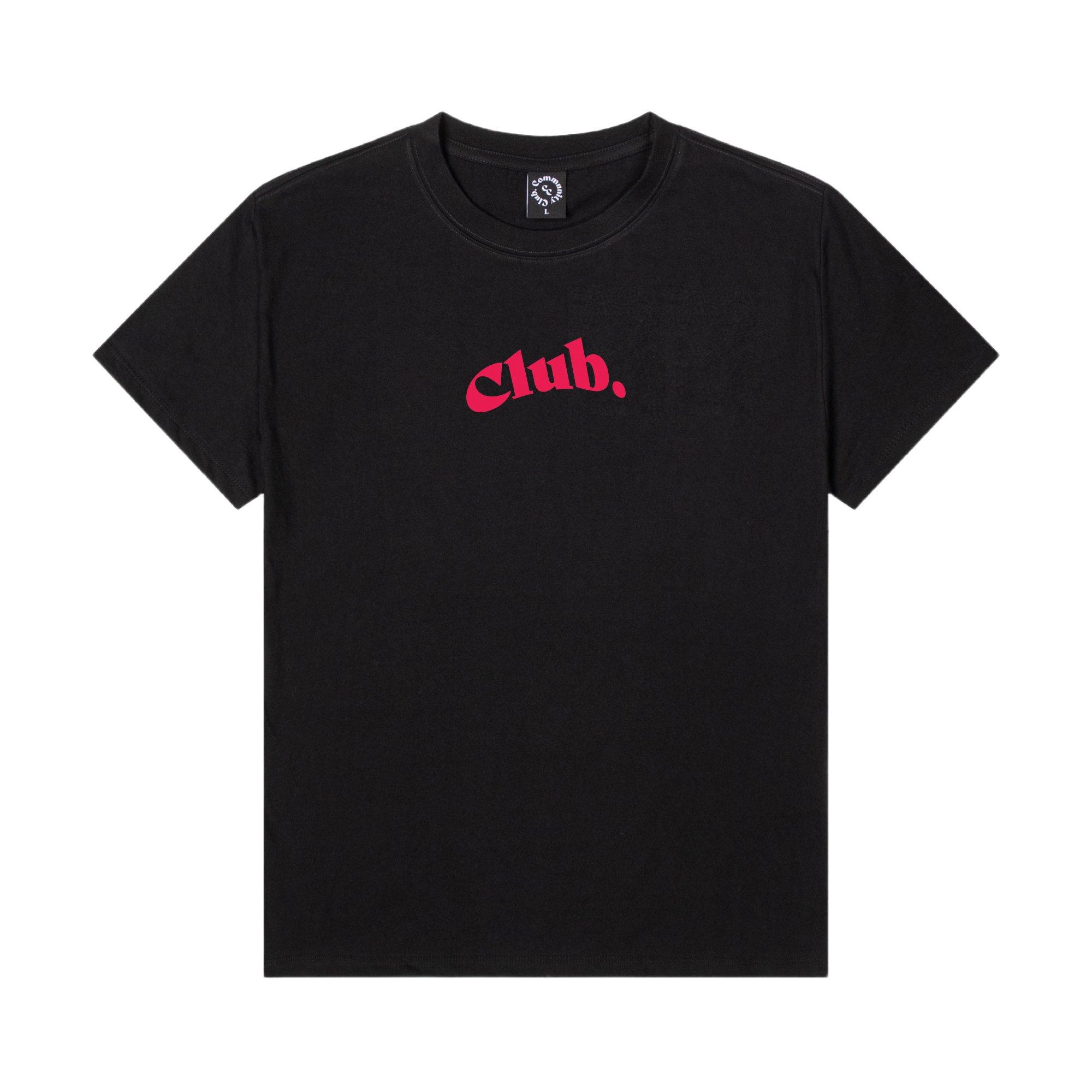Community Club Club Logo T-Shirt (Black/Pink) Xl