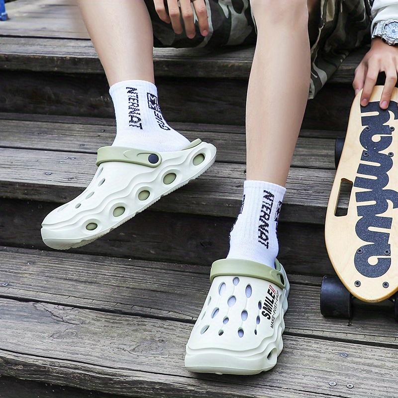 Men's Lightweight Breathable Slip-On Beach Shoes Dual-Purpose EVA Sandals with Ventilation Holes Soft Sole for Summer Outdoor Slippers