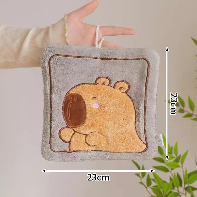 Home Cute Hand Towel Kitchen Towel Capybara Hand Towel Wet Wipes Absorbent Towels Household Cloth Wipe Dishcloth Toalla Capibara