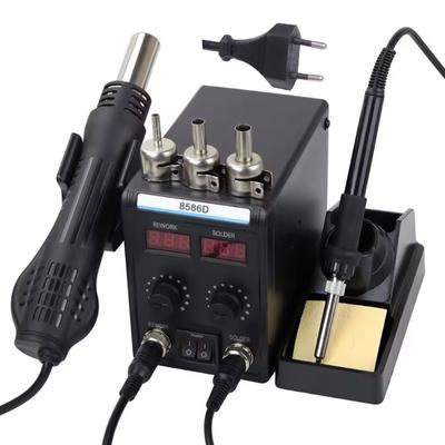 Soldering Station with Double Display and Adjustable Temperature 100°C-450°C Hot Air Rework Station LED