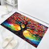 A Colorful Tree of Life Design Modern Minimalist Flannel Rug for Home Bedroom Floor Mats Mats Mats Kitchen Rugs Decorative Mats.
