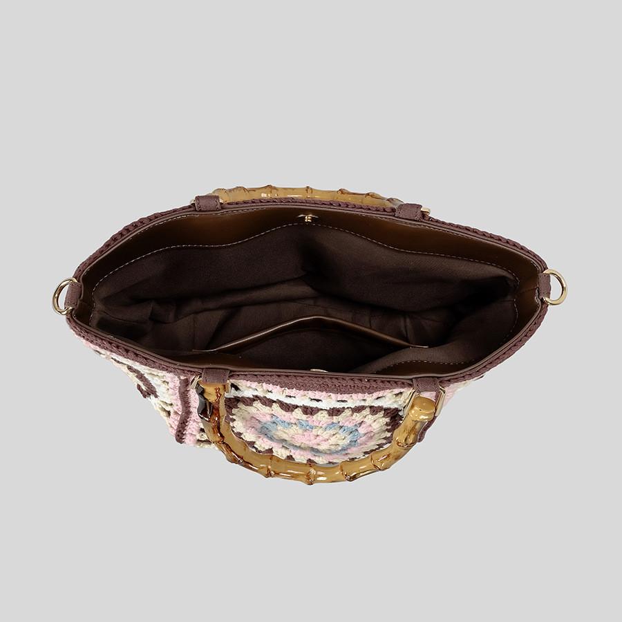 Sac à bandoulière crocheté à la main pour femmes bandoulière en tissu de bambou sacs de luxe de créateur sacs pour femmes